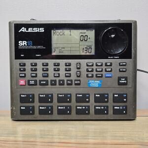 ALESIS SR-18 Professional Drum Machine w/ Power Supply & SR18 Reference Chart